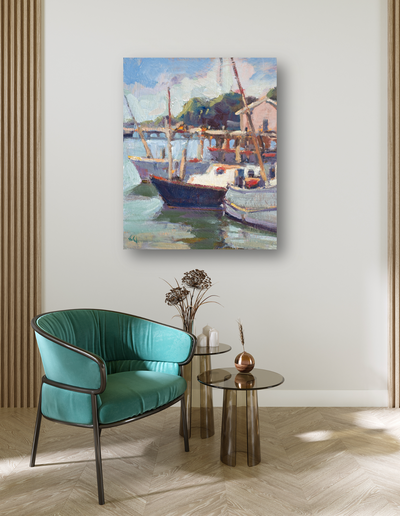 Marina Artist Enhanced Canvas Print by John Beard Collection - product image 3 for Resin Society