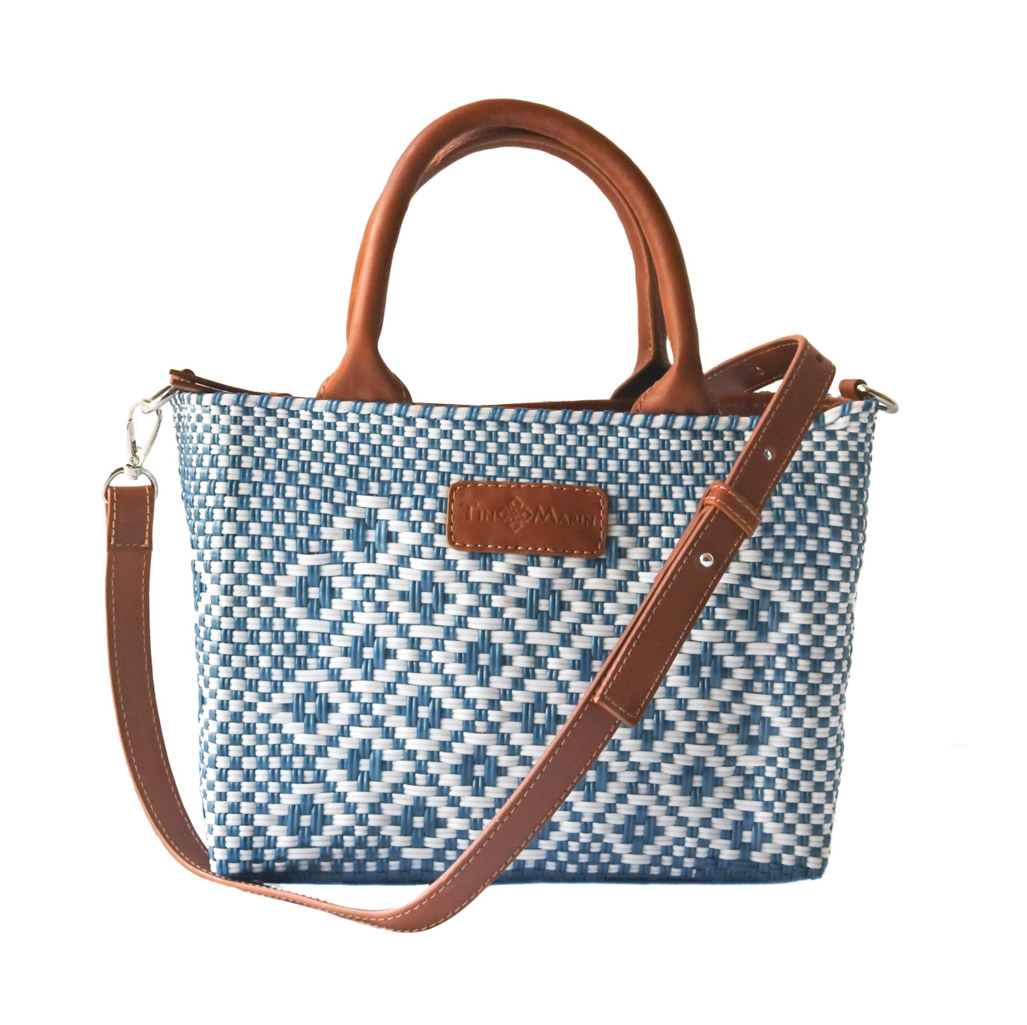 Marine Small Woven Crossbody Bag by Tin Marin Brand - main product image for Resin Society