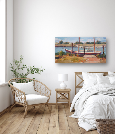 Marsh Mooring Artist Enhanced Canvas Print by John Beard Collection - product image 4 for Resin Society