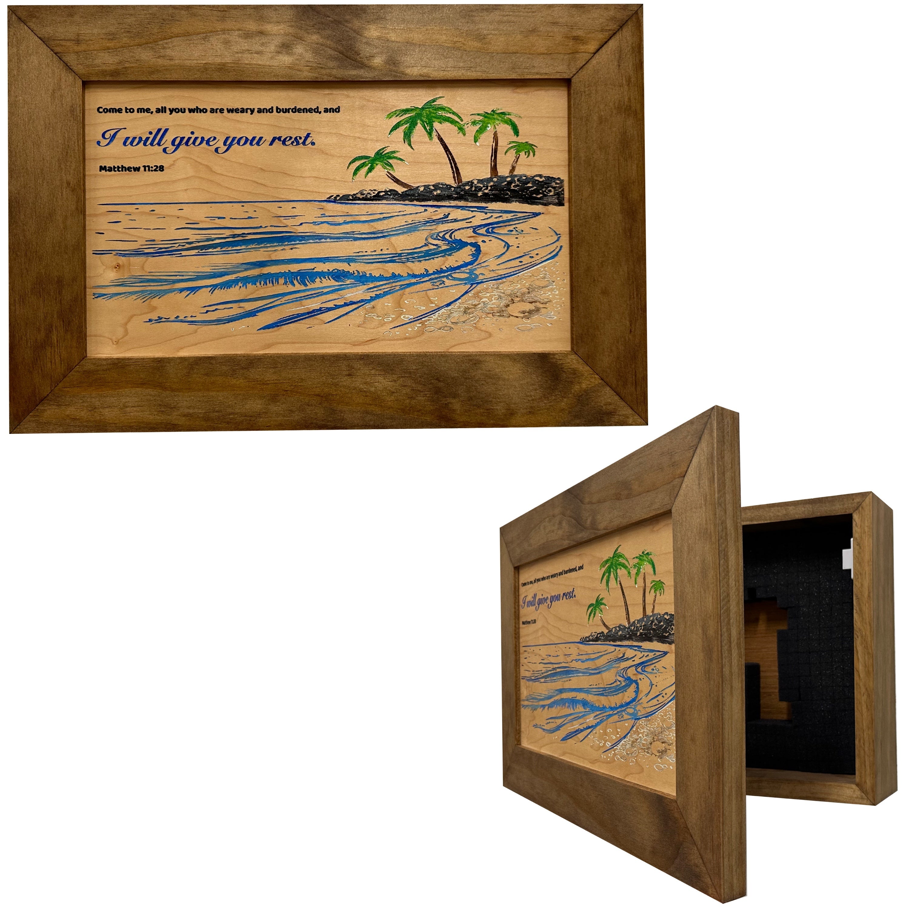 Bible Verse Decorative & Secure Wall-Mounted Gun Cabinet by Bellewood Designs - main product image for Resin Society