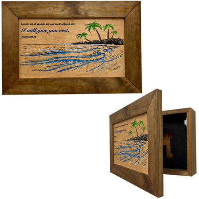 Bible Verse Decorative & Secure Wall-Mounted Gun Cabinet by Bellewood Designs - main product image for Resin Society