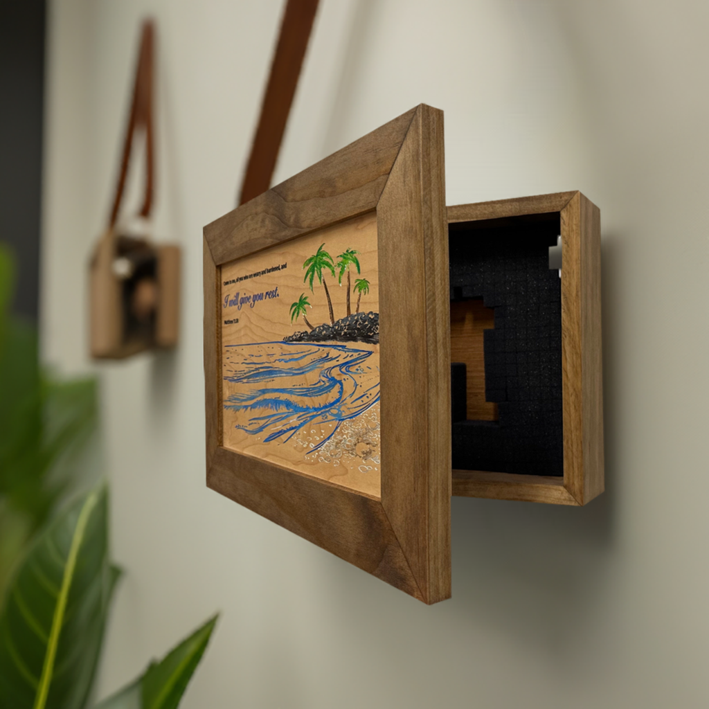 Bible Verse Decorative & Secure Wall-Mounted Gun Cabinet by Bellewood Designs - product image 2 for Resin Society