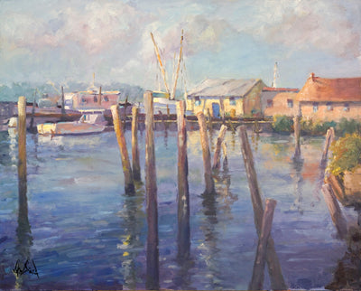 Mayport Pilings Artist Enhanced Canvas Print by John Beard Collection - main product image for Resin Society