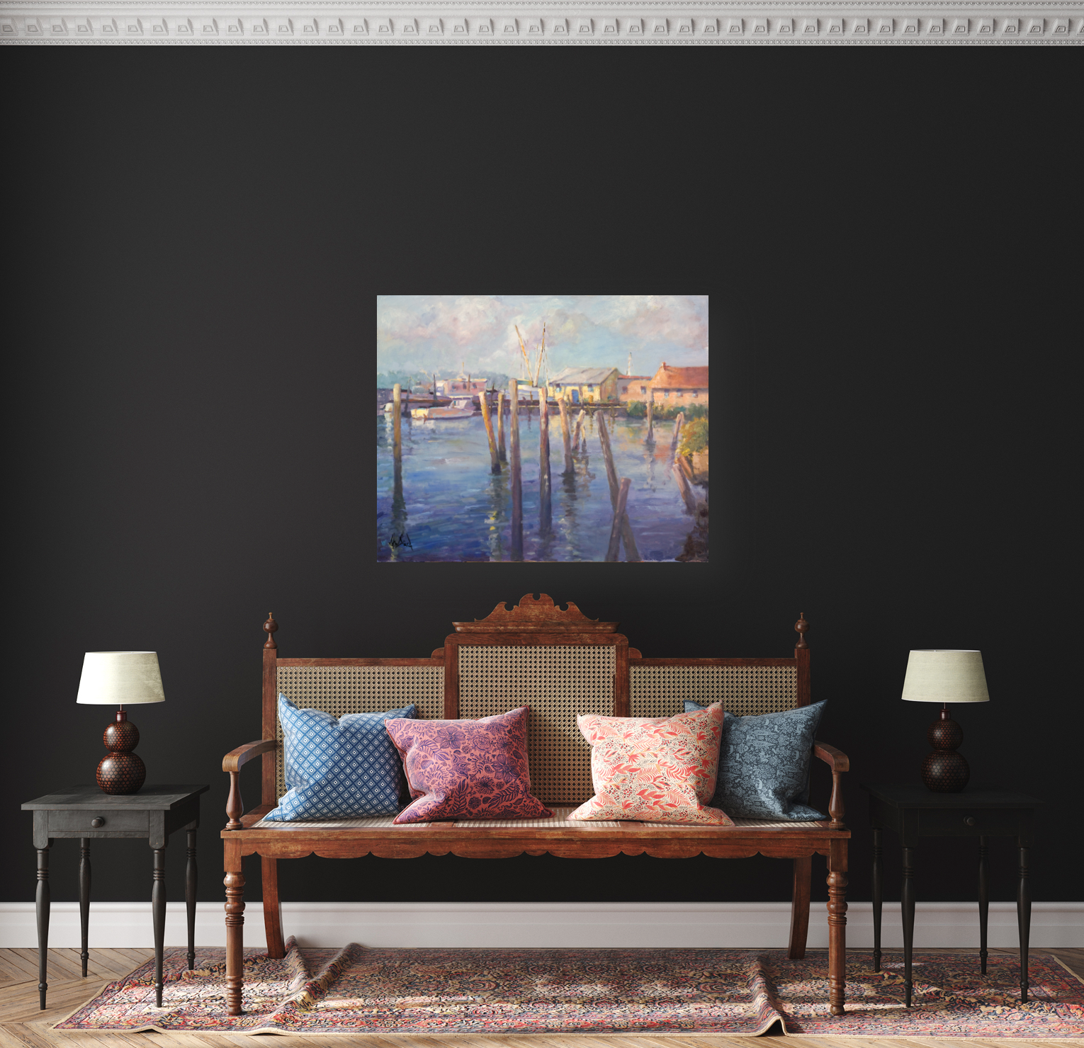 Mayport Pilings Artist Enhanced Canvas Print by John Beard Collection - product image 2 for Resin Society