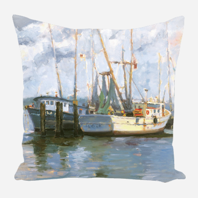 Mayport Shrimp Boats Pillow by John Beard Collection - main product image for Resin Society