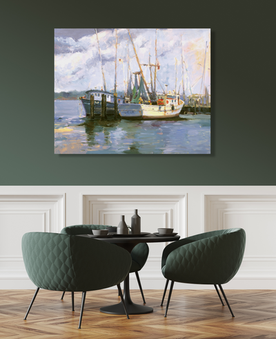 Mayport Shrimp Boats Artist Enhanced Canvas Print by John Beard Collection - product image 3 for Resin Society
