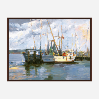 Mayport Shrimp Boats Artist Enhanced Canvas Print by John Beard Collection - product image 6 for Resin Society