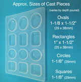 Medium Resin Mold Set in silicone, with cropping template (stencil) detail image - Resin Society