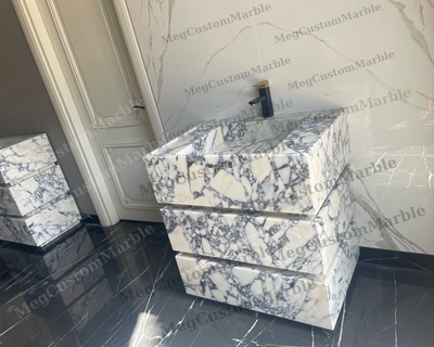 Made to-order Freestanding Vanity Unit by MEG Custom Marble By Ziynet A. LLC - product image 4 for Resin Society