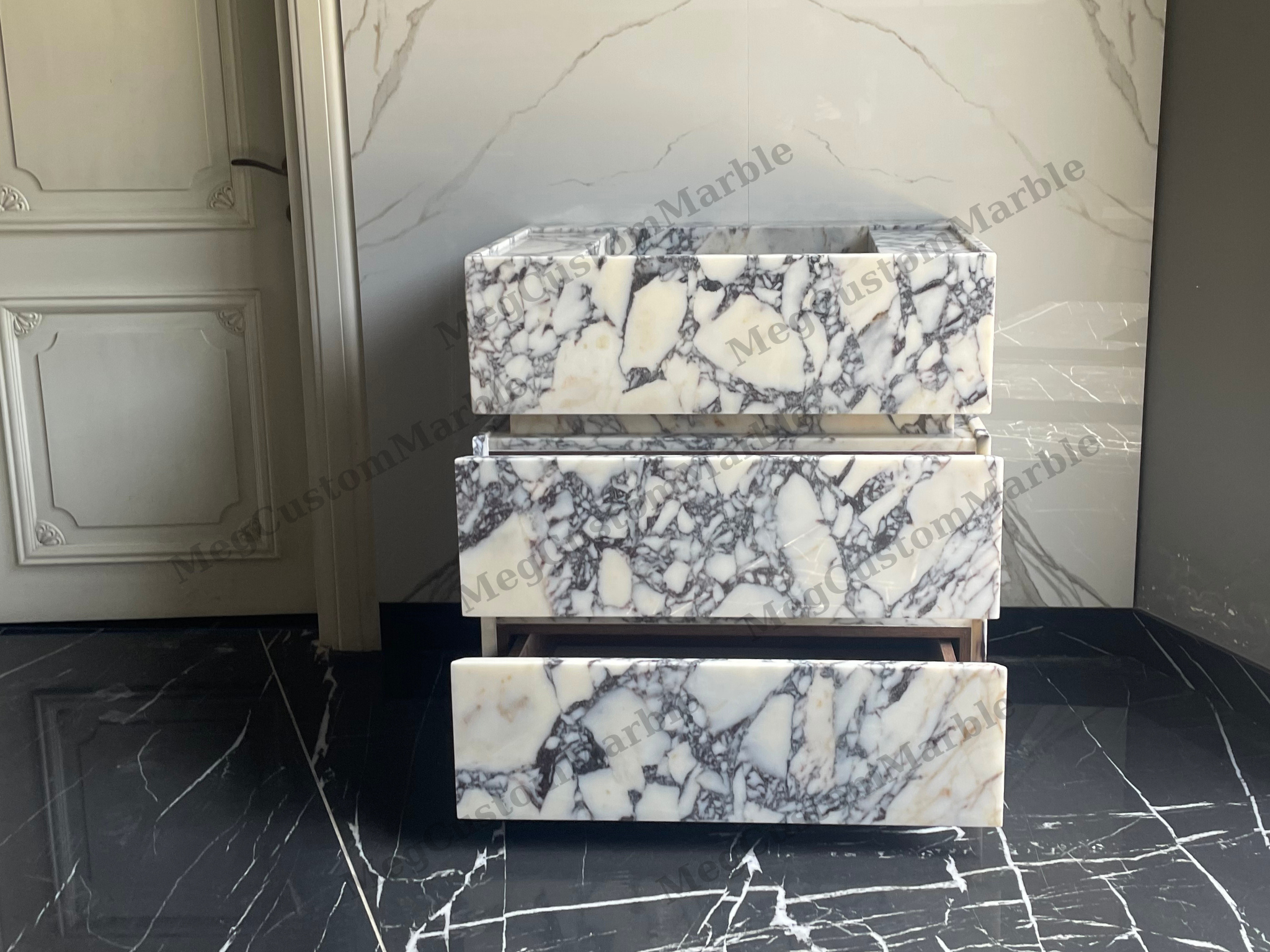 Made to-order Freestanding Vanity Unit by MEG Custom Marble By Ziynet A. LLC - product image 2 for Resin Society
