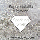 Super Metallic Pigment - Sparkling Silver 25g by weight by Little Windows Brilliant Resin and Supplies - Resin Society