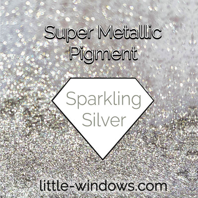 Super Metallic Pigment - Sparkling Silver 25g by weight by Little Windows Brilliant Resin and Supplies - Resin Society