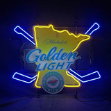 Michelob Golden Light Minnesota Wild Hockey Bat Neon Signs by Neon Signs Land - product image 2 for Resin Society