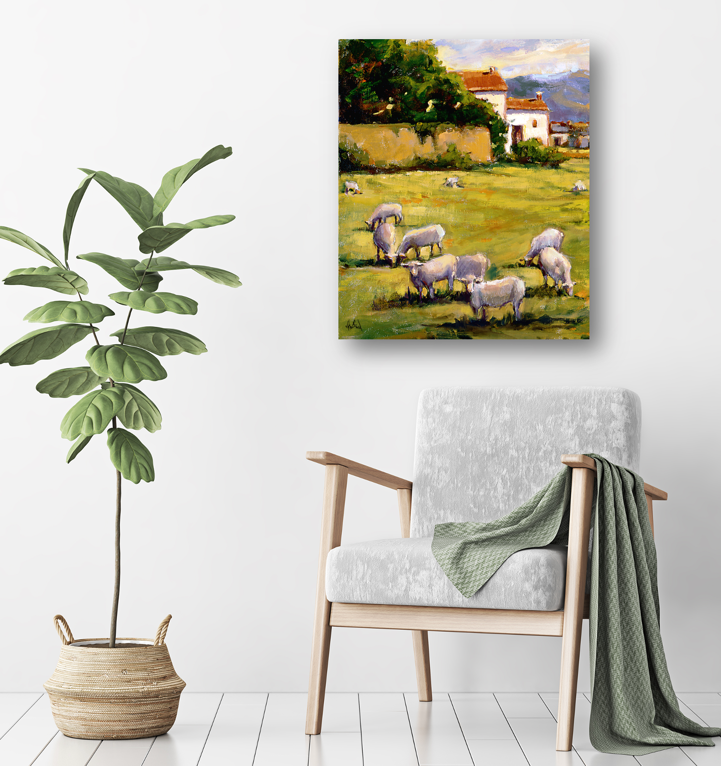 Midday Graze Artist Enhanced Canvas Print by John Beard Collection - product image 4 for Resin Society