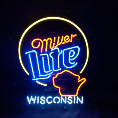 Miller Lite & Wisconsin State Neon Signs