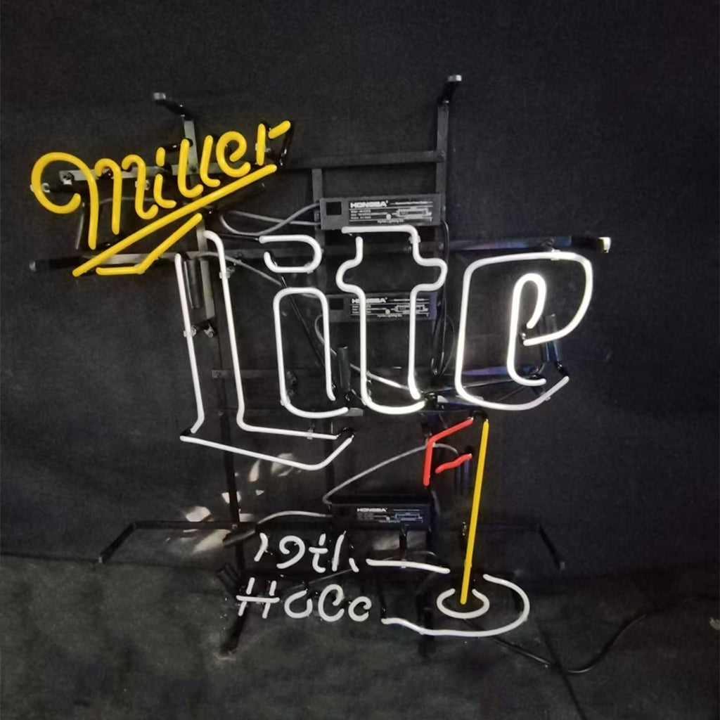 Yellow Miller Lite 19th Hole Neon Signs by Neon Signs Land - product image 3 for Resin Society