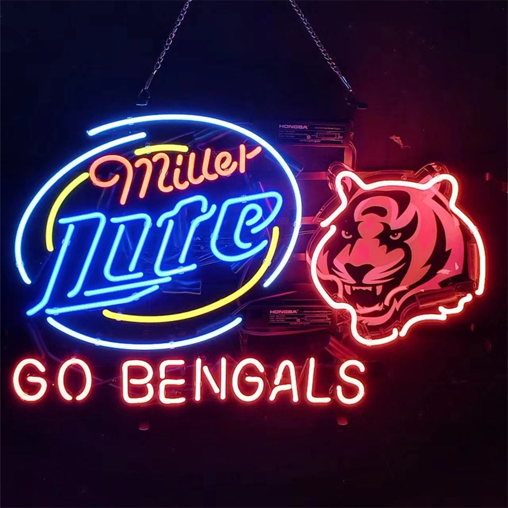 Miller Lite Cincinnati Go Bengals Neon Light Sign by Neon Signs Land - main product image for Resin Society