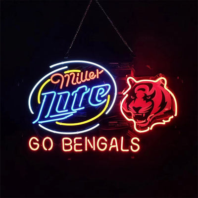 Miller Lite Cincinnati Go Bengals Neon Light Sign by Neon Signs Land - product image 2 for Resin Society