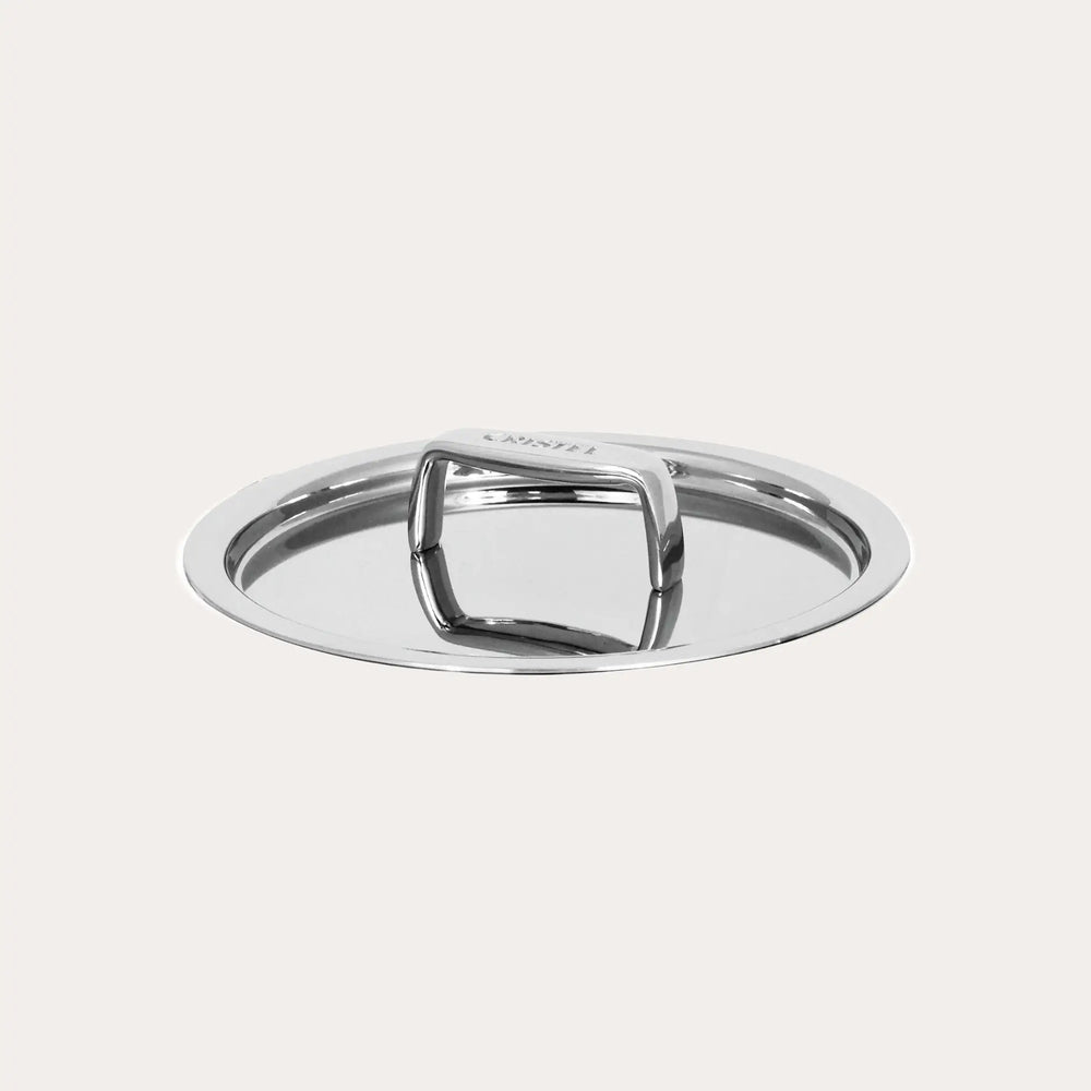 Mini Lid stainless steel pot lid on white background