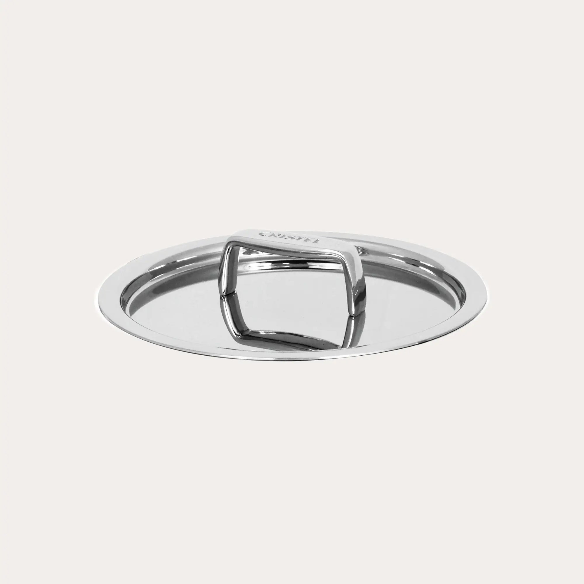 Mini Lid stainless steel pot lid on white background