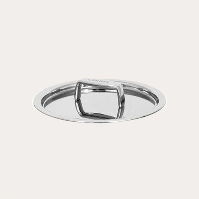 Mini Lid stainless steel pot lid on white background