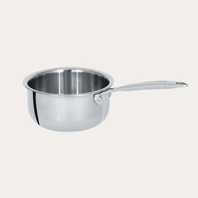 Mini Saucepan by CRISTEL USA showing stainless steel finish and ergonomic handle
