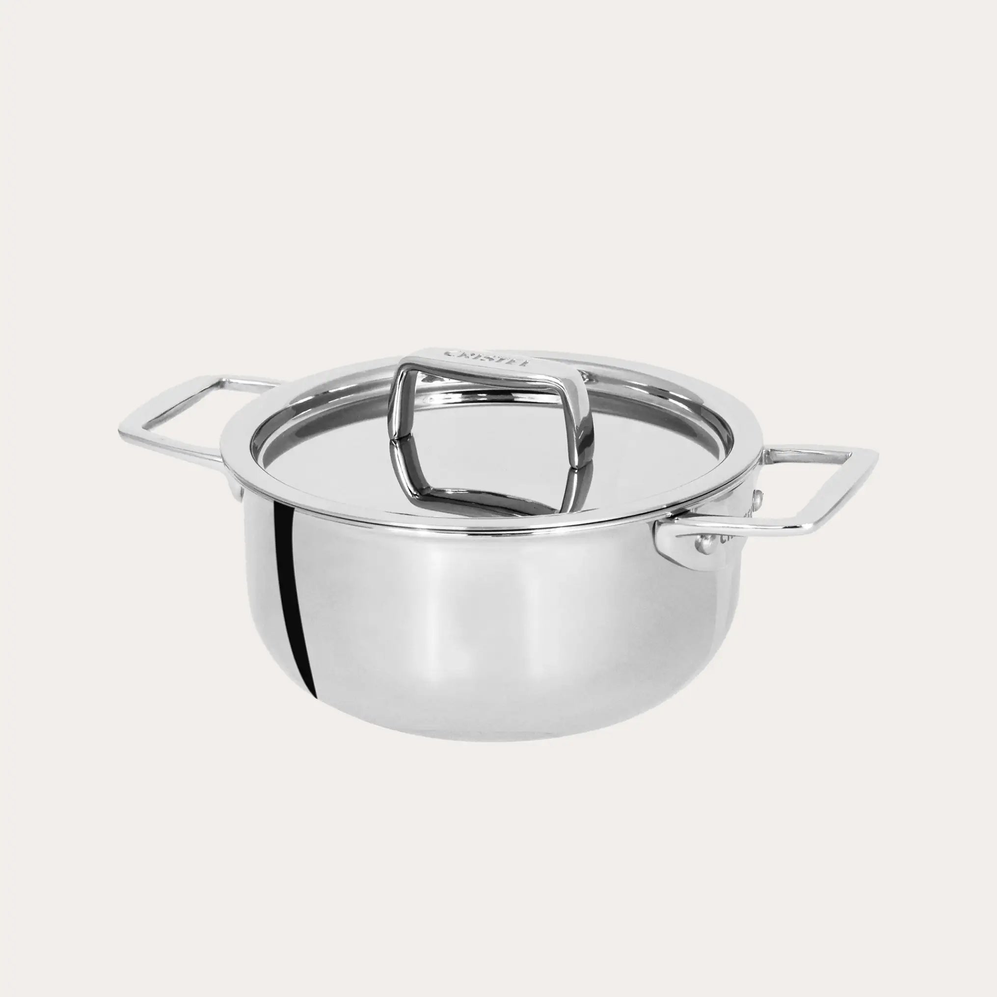 CRISTEL USA Mini Stewpan with Lid shown in stainless steel, polished finish