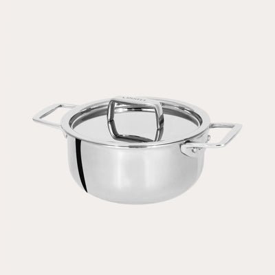 CRISTEL USA Mini Stewpan with Lid shown in stainless steel, polished finish