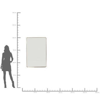 Mirror Curve Rectangular Brass 120x80cm