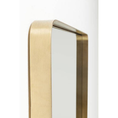 Mirror Curve Rectangular Brass 120x80cm