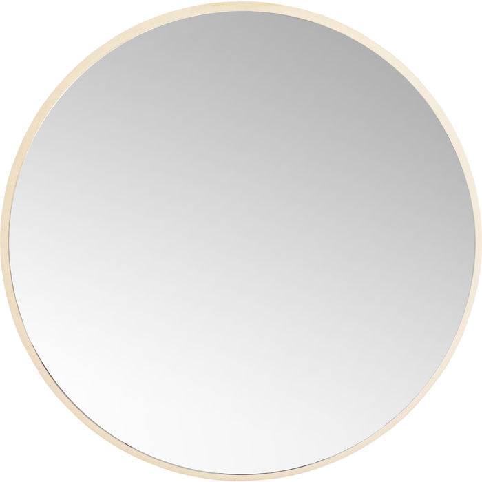 Mirror Jetset Gold with circular gold frame and clear mirrored glass by DEKOR