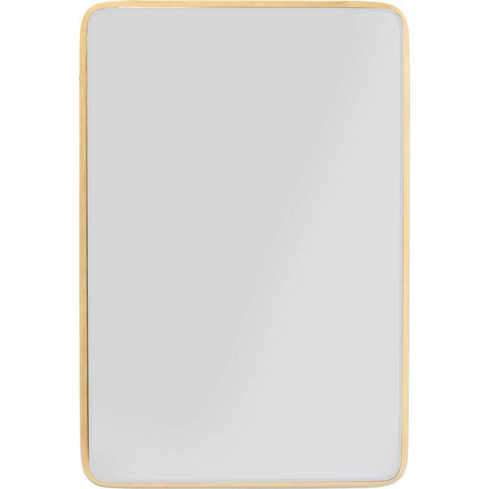 Mirror Jetset Square Gold 94x64cm showing lacquered MDF frame and glass mirrored surface from multiple angles