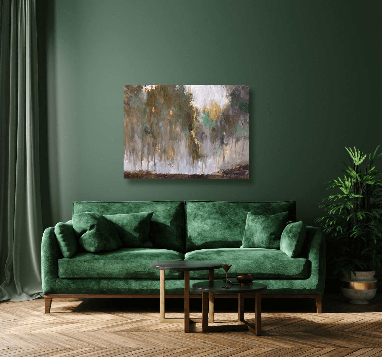 Mist in the Forest Artist Enhanced Canvas Print by John Beard Collection - product image 2 for Resin Society