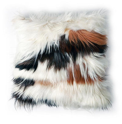 Mixed Natural Goatskin Pillow by Homelosophy