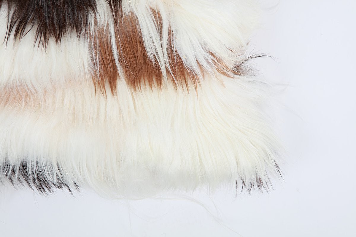 Mixed Natural Goatskin Pillow by Homelosophy