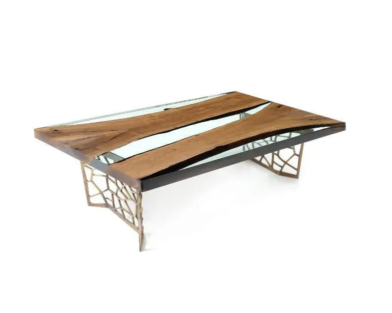 Custom Resin River Walnut Coffee Table by Gizz - main product image for Resin Society