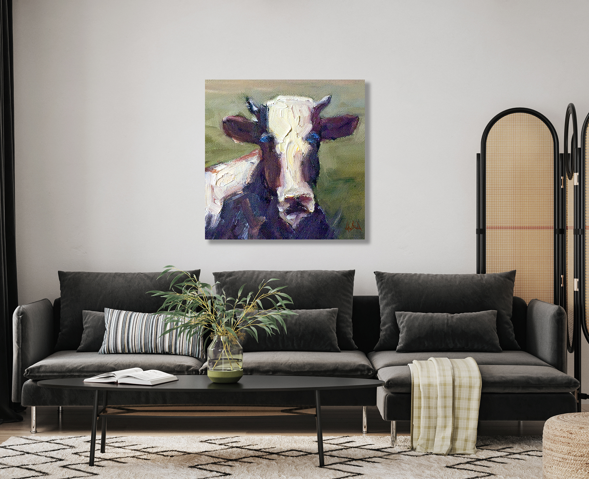 Moo Moo II Artist Enhanced Canvas Print