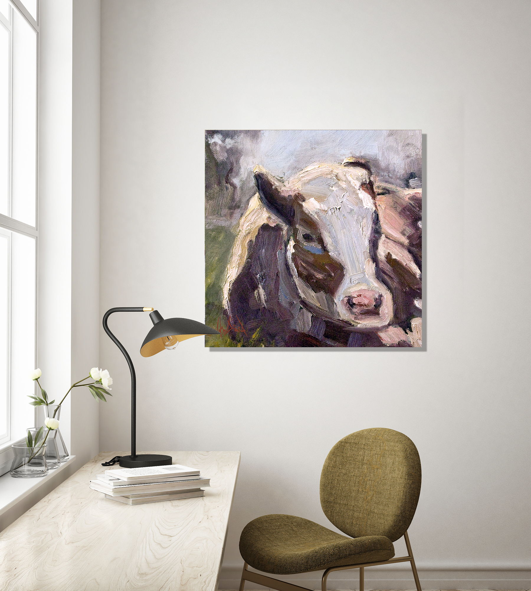 Moo Moo III Artist Enhanced Canvas Print