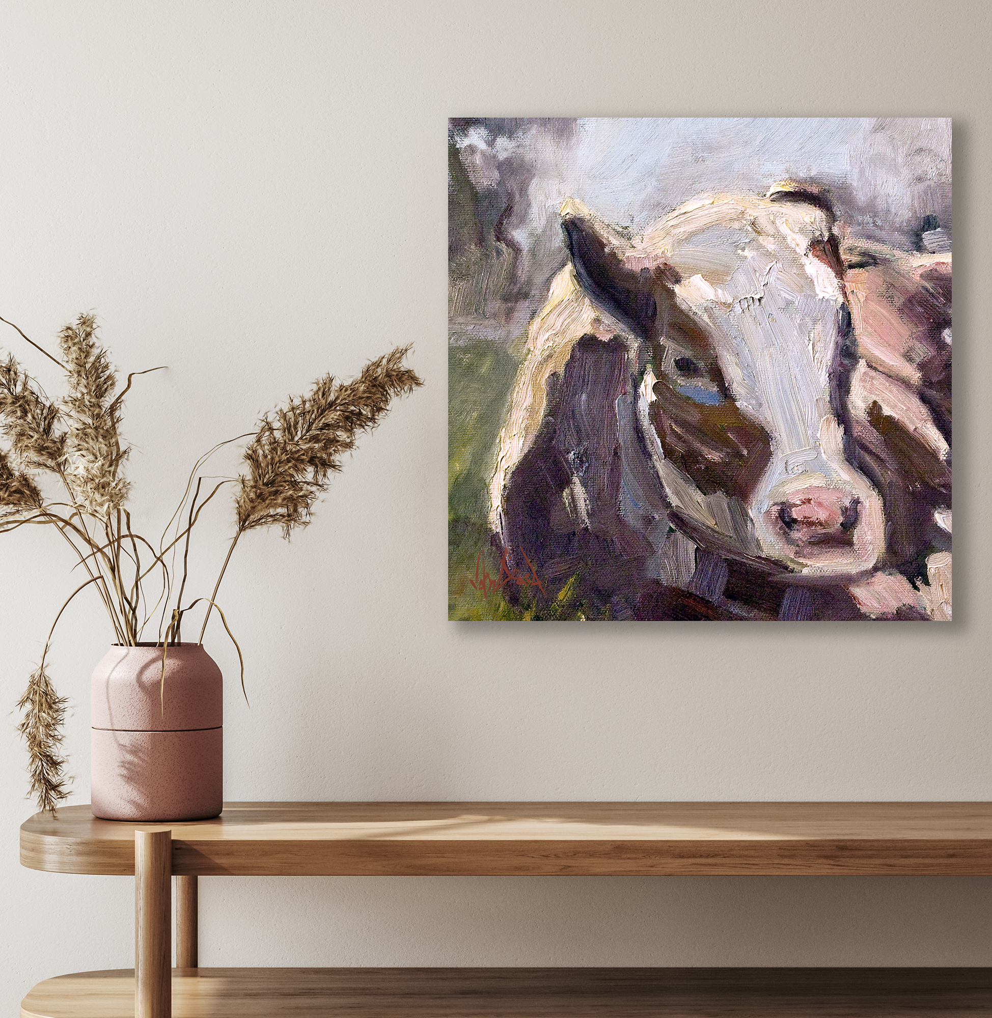 Moo Moo III Artist Enhanced Canvas Print