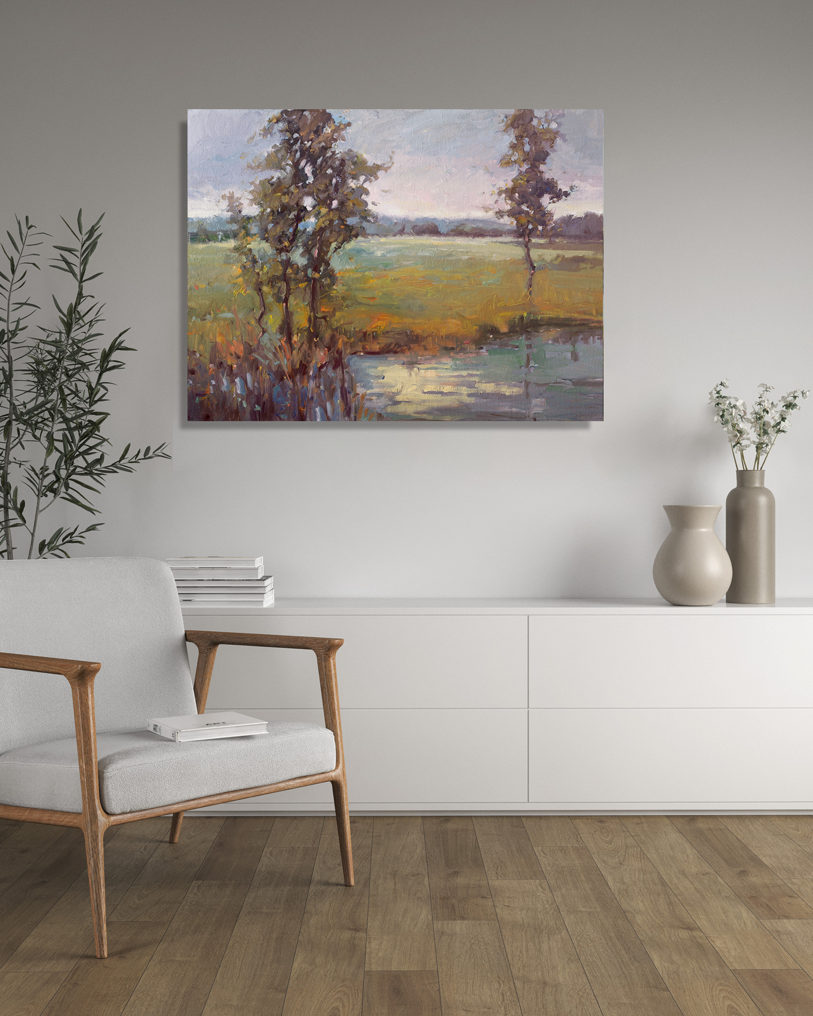 Morning on the Marsh Artist Enhanced Canvas Print by John Beard Collection - product image 3 for Resin Society