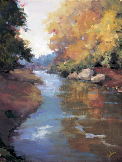 Mountain Stream Artist Enhanced Canvas Print by John Beard Collection - main product image for Resin Society