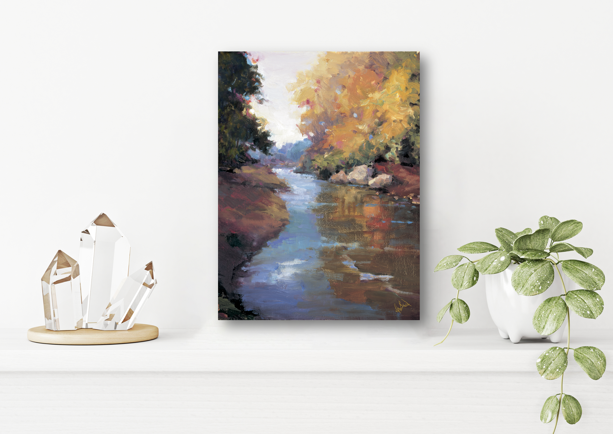 Mountain Stream Artist Enhanced Canvas Print by John Beard Collection - product image 4 for Resin Society