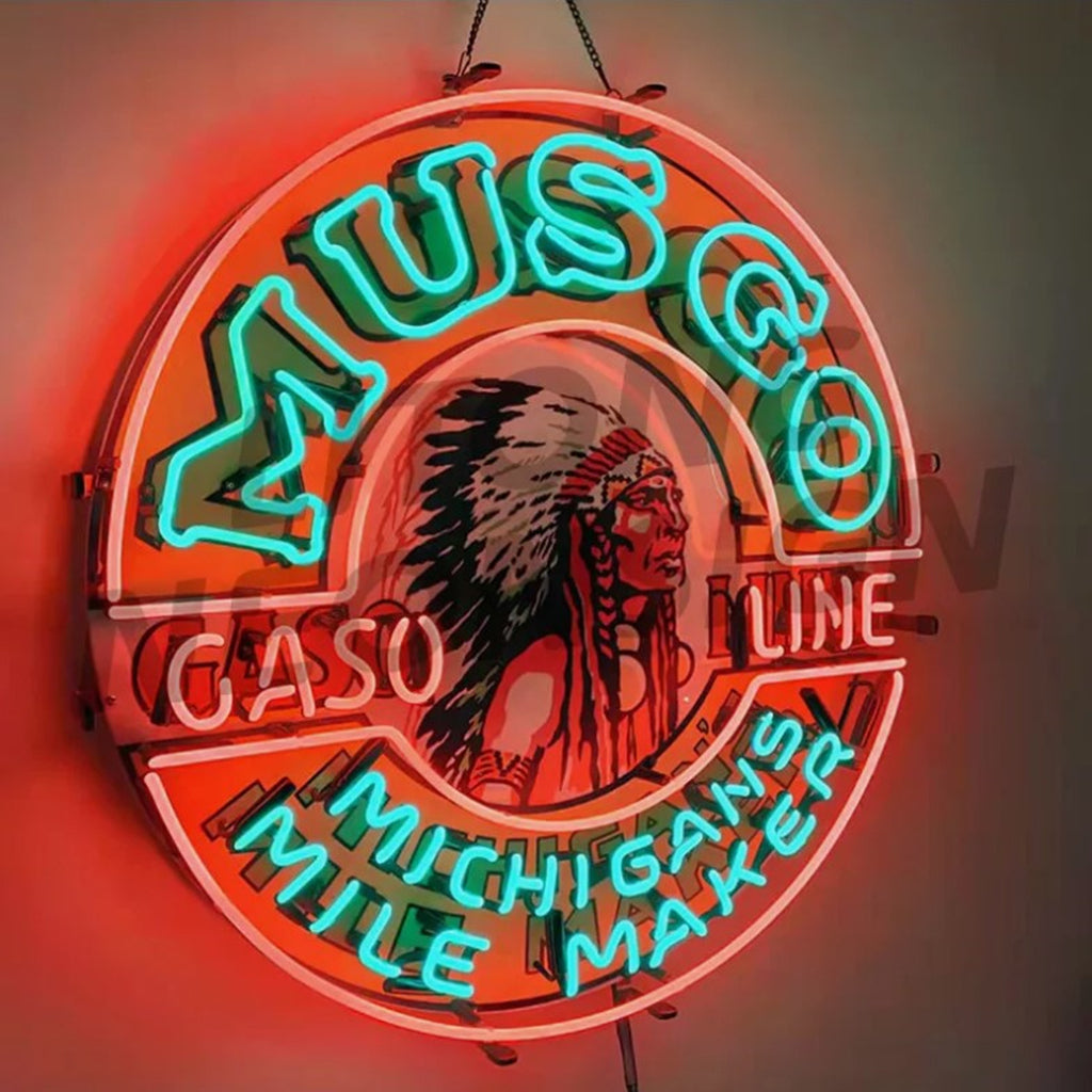 Musgo Gasoline Michigans Mile Maker Neon Signs by Neon Signs Land - product image 2 for Resin Society