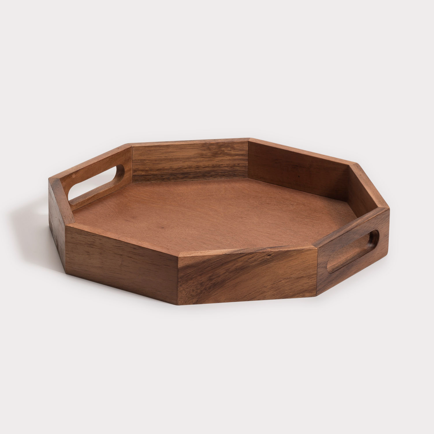 Acacia Wood Octagon Serving Tray – Rustic Wooden Tray by Kalmar Home - product image 2 for Resin Society