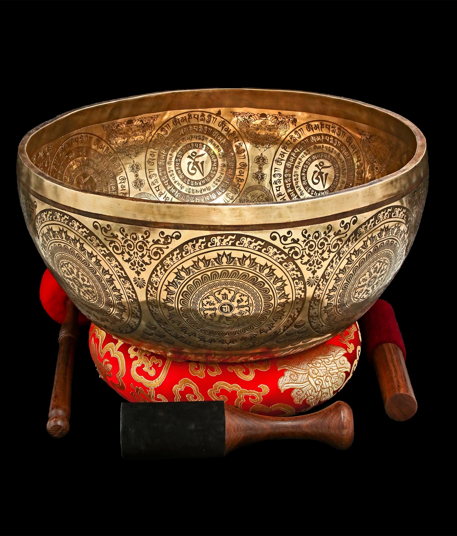 New Etched Jambati Dragon Singing Bowl F#2 92Hz 15" E16192 by Bodhisattva Trading Company - main product image for Resin Society
