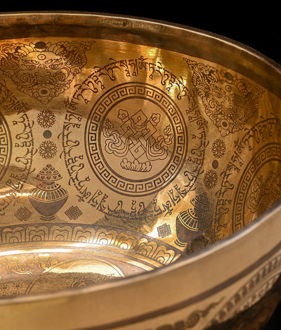 New Etched Jambati Tara Singing Bowl G#3 104Hz (CP) 11 1/4" N16222 by Bodhisattva Trading Company - product image 3 for Resin Society