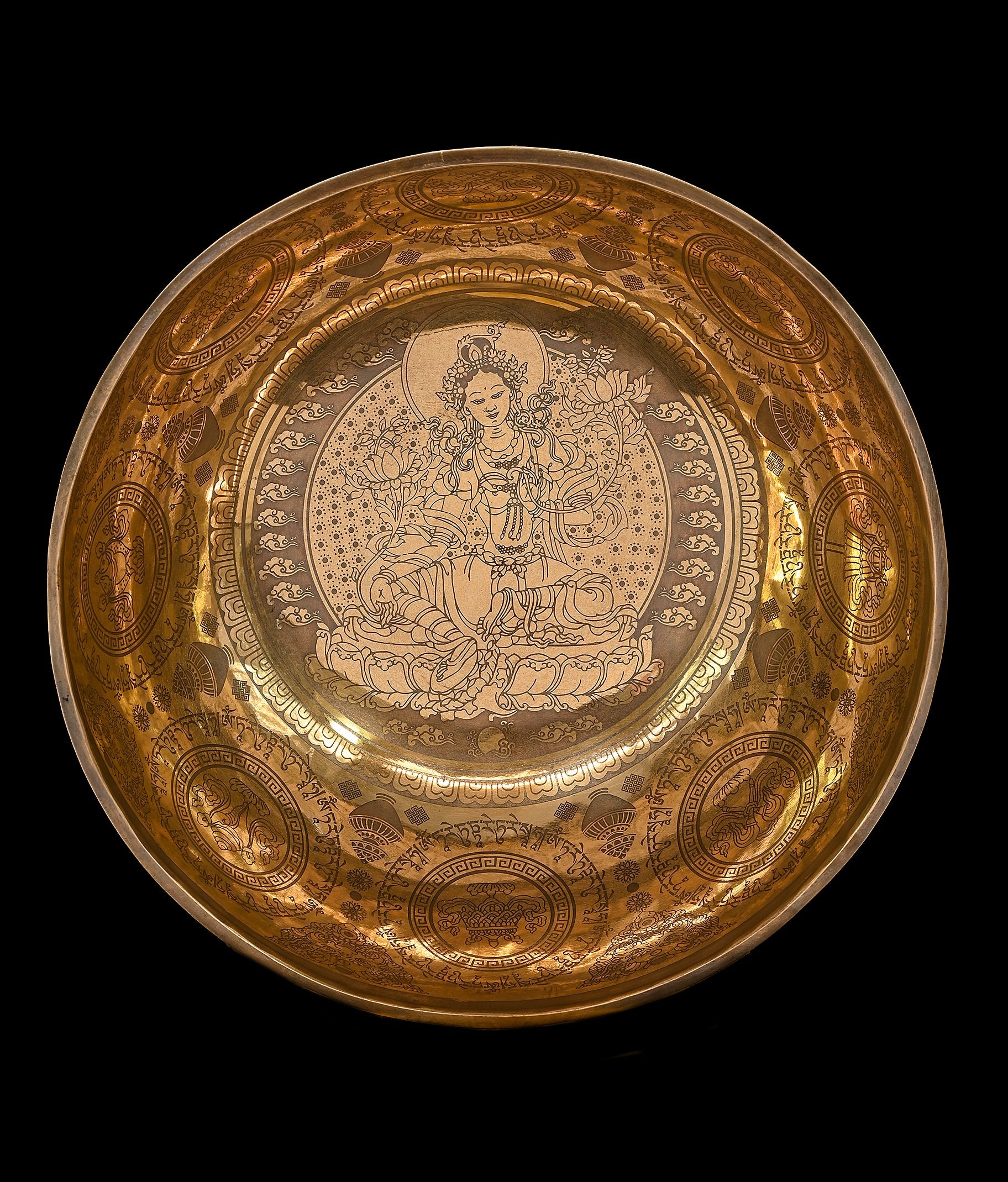 New Etched Jambati Tara Singing Bowl G#3 104Hz (CP) 11 1/4" N16222 by Bodhisattva Trading Company - product image 2 for Resin Society