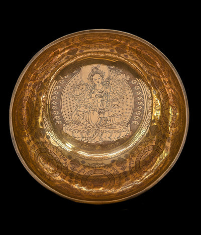 New Etched Jambati Tara Singing Bowl G#3 104Hz (CP) 11 1/4" N16222 by Bodhisattva Trading Company - product image 2 for Resin Society