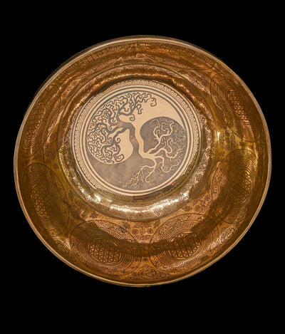 New Etched Jambati Tree of Life Jambati Singing Bowl F2 86Hz 11" N16224 by Bodhisattva Trading Company - product image 3 for Resin Society