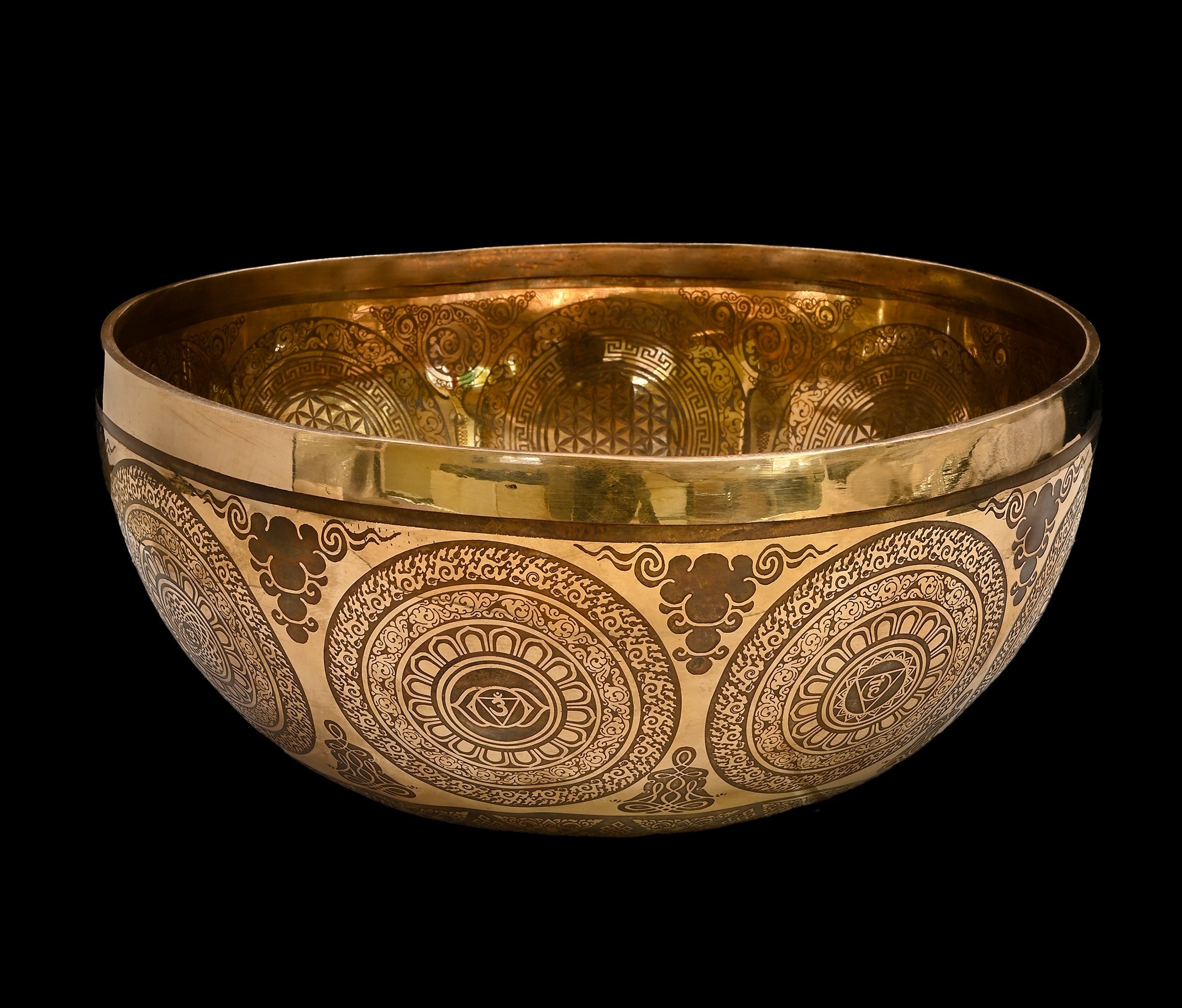 New Etched Jambati Tree of Life Jambati Singing Bowl F2 86Hz 11" N16224 by Bodhisattva Trading Company - product image 4 for Resin Society